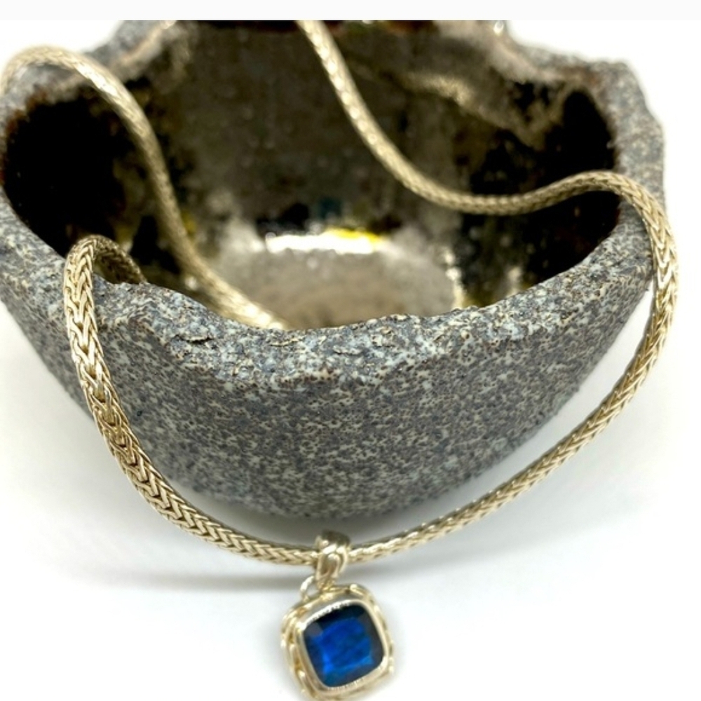 John Hardy Silver Necklace with Blue Gemstone